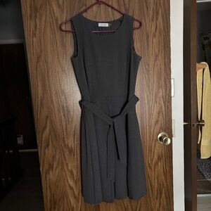 Calvin Klein sleeveless sheath dress with tie